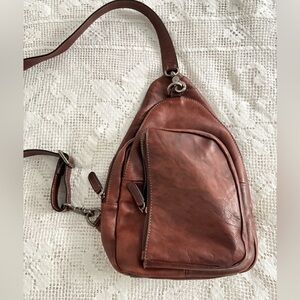 Brown Leather Sling Bag Men / Or Women’s